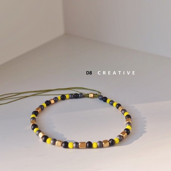 New men's jasper stone with black agate & hand woven 3 pieces set bracelets - Picture 7 of 8